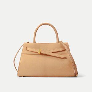 Veronica Beard Dash Bag Tan Leather Belted Handbag